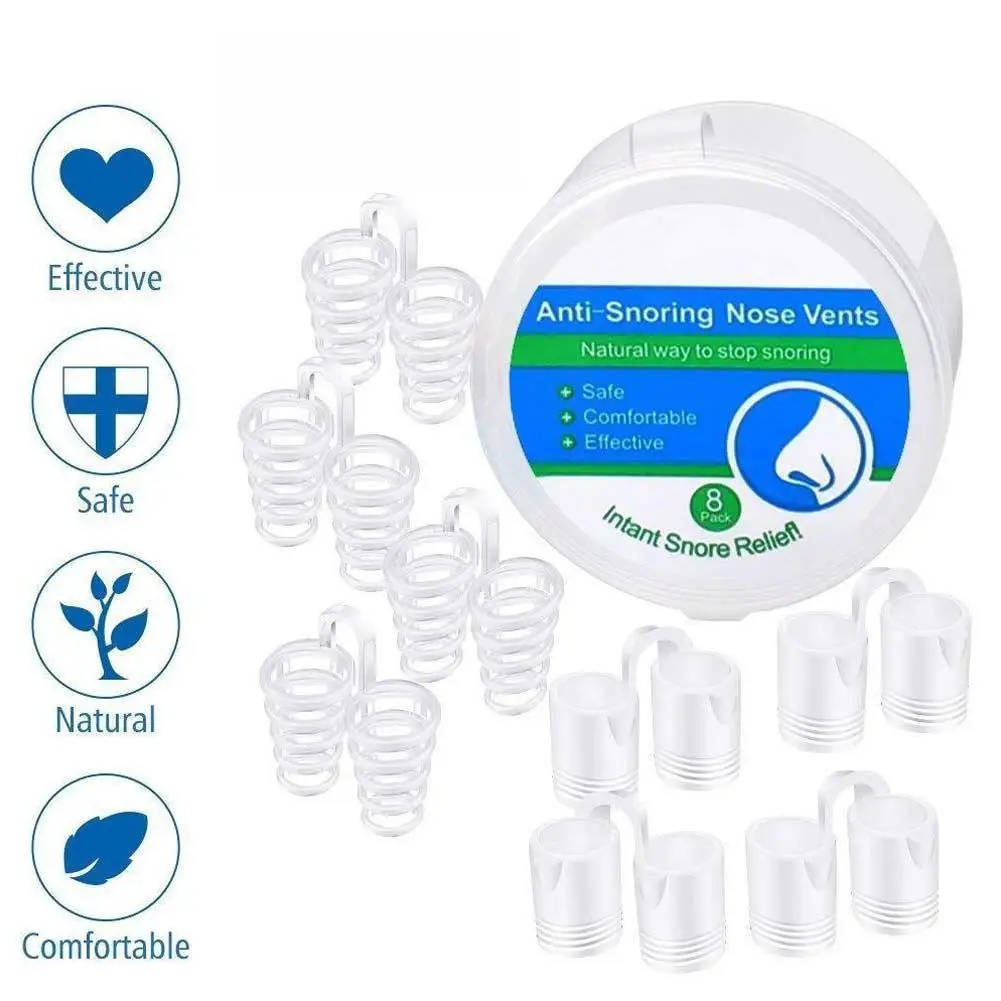 

8pcs/pack silicone Anti Snore device Breath sleeping aid Nose Clip Snoring Stopper Nasal Dilators Anti-suffocation tools