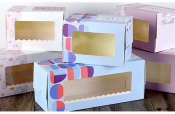 

Cup cake Box with PVC window Maffin, pudding,Biscuits,candies Pancakes boxes pastry packaging boxes 100 pieces/lot