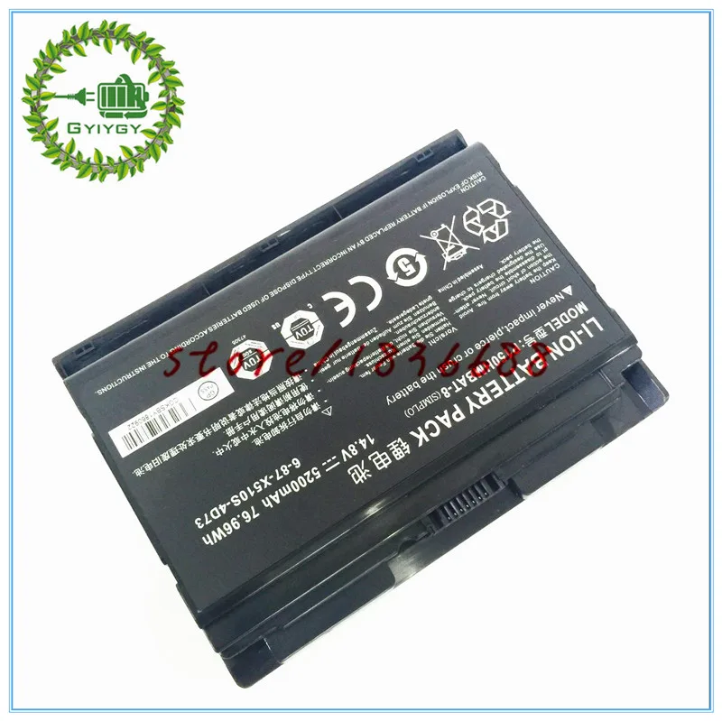 

GYIYGY 14.8V 5200mAh 76.96Wh P150hmbat-8 battery for CLEVO 6-87-x510s-4j72 Np8150 Np8130 P150hm P151hm