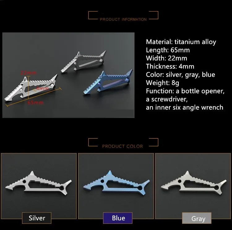 Титановый многофункциональный комбинированный брелок для ключей, отвертка, карманный инструмент