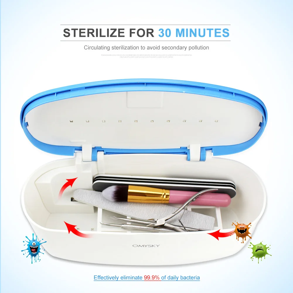 

Nail Sterilizer Instrument Sterilization Box Portable USB Power Supply UVC Strong Band UV Sterilization Nail Tool Nail Equipment