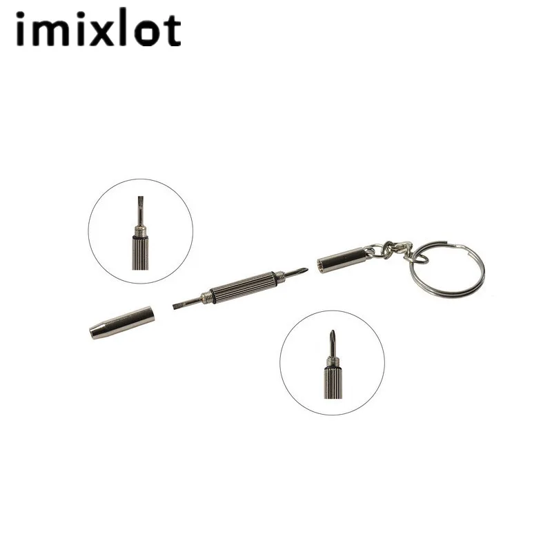 IMIXLOT 3 в 1 Набор отверток из нержавеющей стали для очков Набор для ремонта часов с брелком переносные отвертки ручные инструменты