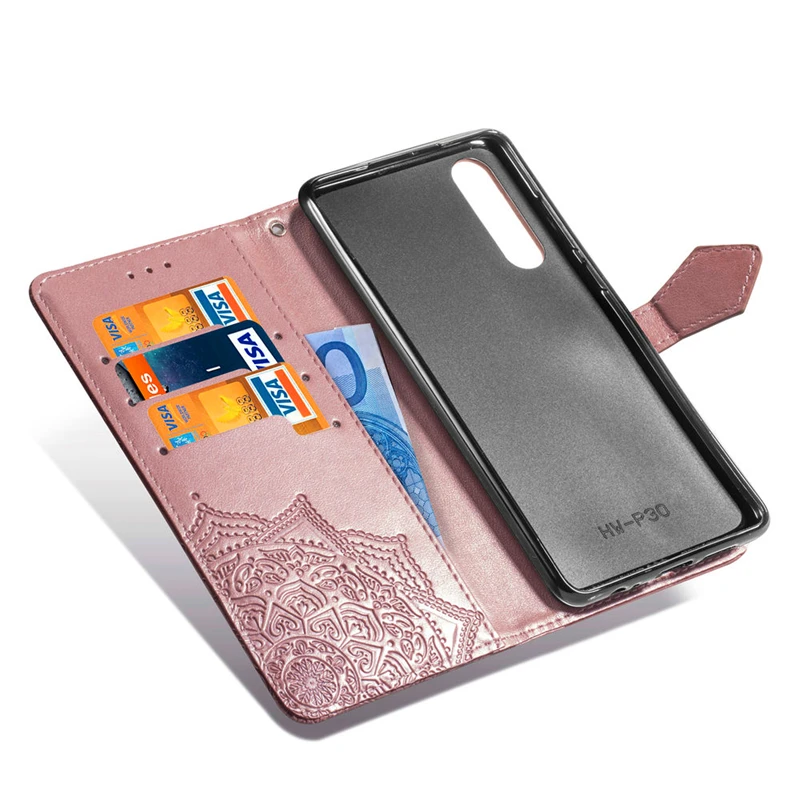 Чехол книжка с 3D цветком для Huawei P30 P20 Lite Y6 Y7 Pro Y9 P Smart 2019 Y5 Prime 2018 Honor 8A 7A 7C V20 Mate 20