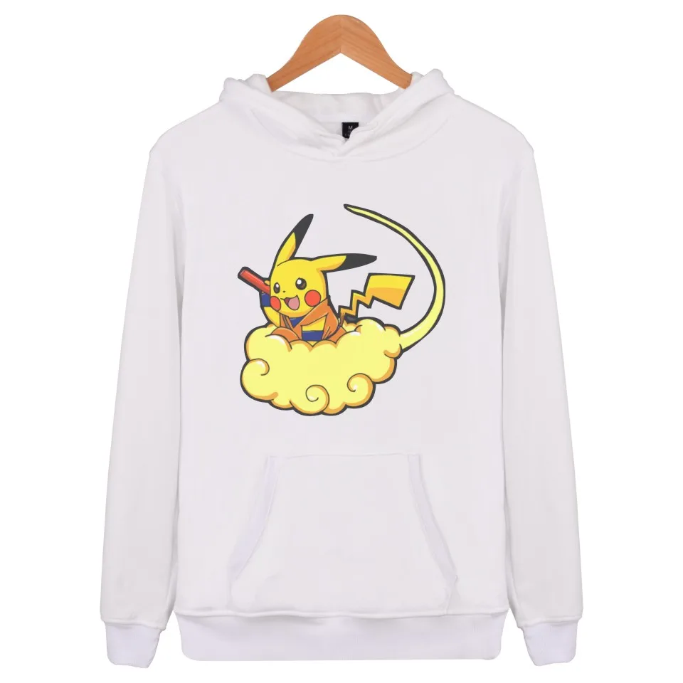 Pokemon Go Mens Hoodies And Sweatshirt Hip Hop Anime Pikachu Pullover Long Sleeve Hoodie Men