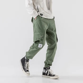

Men Harem Pants 2019 New Hip Hop Casual Man Tatical Tracksuit Fashion Streetwear Pants Side Pockets Cargo Pants