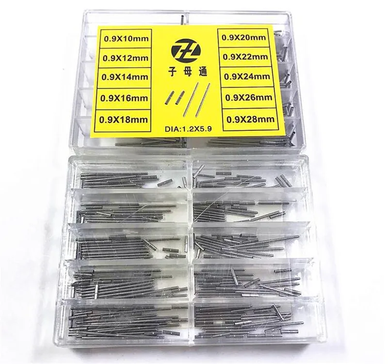 

10 Size Watch Parts Capsa Pin Notched Tubes and Pins Set Assortment Whatch Band Clasp Tube Dia 1.2 10-28mm for Watchmaker