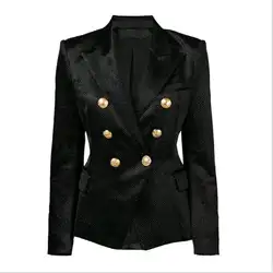 Хит продаж женские длинные рукава двубортный пиджаки пальто 2018 осень новый модный бренд Повседневный стиль Куртки верхняя одежда gx1615