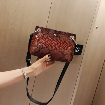 

Women Alligator Snake Handbags Retro Flap Women Shoulder Bag Crocodile Crossbody Bag Ladies Handbags Double Layer Clutch Purse