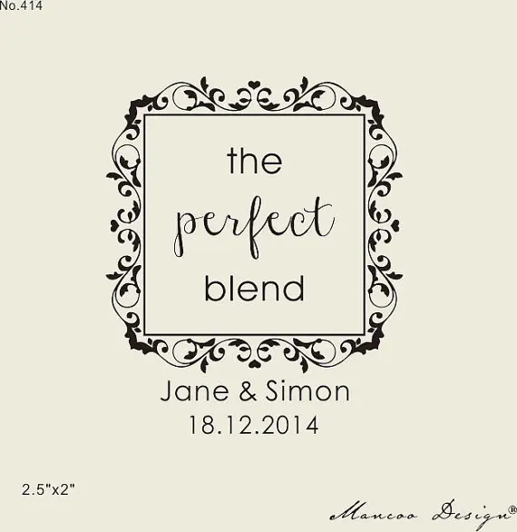 Free Shipping The Perfect Blend Wedding Coffee Tea Favor Stamps Rustic Stamp Custom Free Shipping The Perfect Blend Wedding Coffee Tea Favor Stamps Rustic Stamp Custom