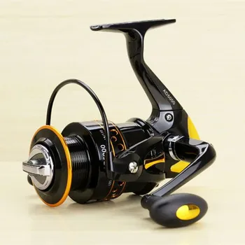 

New Super Strong Fishing Reel Pre-Loading Spinning Wheel 2000/9000S Black Yellow 12+1 BB 200/600g Soft Plastic Handle