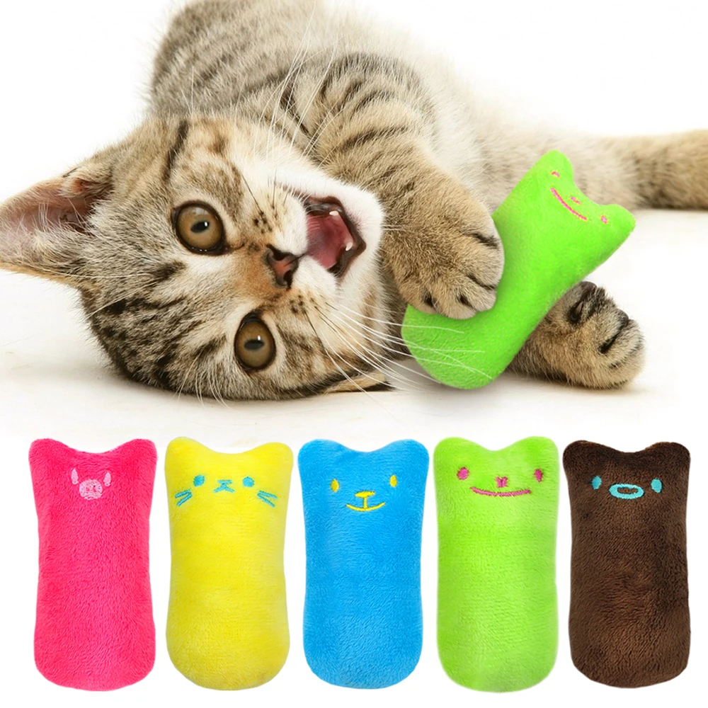 Забавный интерактивный плюшевый Кот игрушка питомец котенок жевательная игрушка зубы шлифовальная кошачья мята Когти для когтей