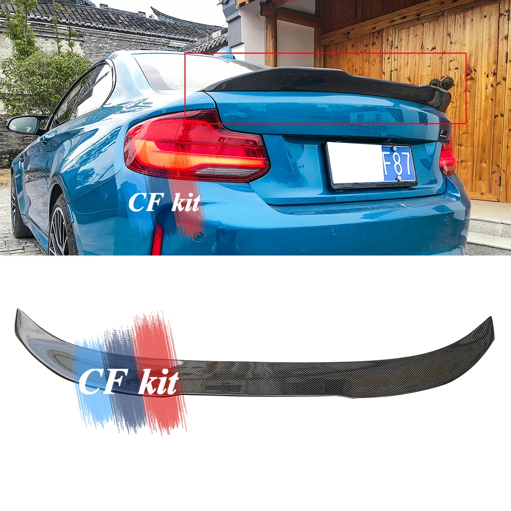 CF Kit PSM Style Car Real Carbon Fiber Spoiler Wing For BMW F87 Rear Trunk Lip Spiltter Car Styling