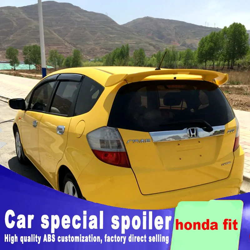 

2008to 2013 big high quality ABS material primer or any color paint paint for honda fit spoiler by rear window rear wing spoiler