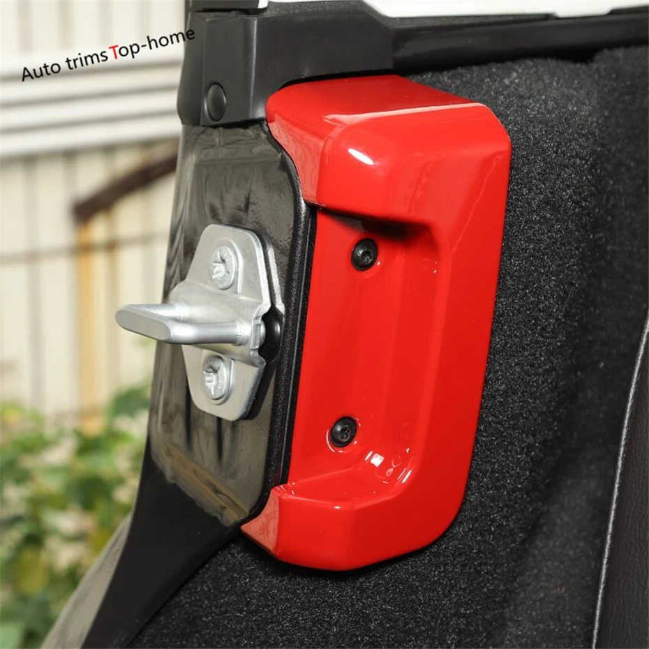 

Yimaautotrims Rear Seat Inner Door Lock Buckle Protector Frame Cover Trim 2 Pcs Fit For Jeep Wrangler JL 2018 2019 2020 ABS