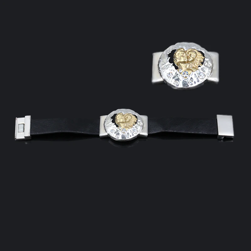 

Cuff Wrap Bracelet & Bangles Men Jewelry PU head portrait pattern Bracelets Vintage Men's Jewelry