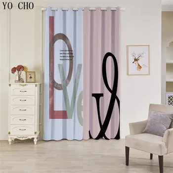 

YO CHO Letters, fruits, beaches sheer curtains blackout curtains for the bedroom tende cucina children/boys curtains curtains