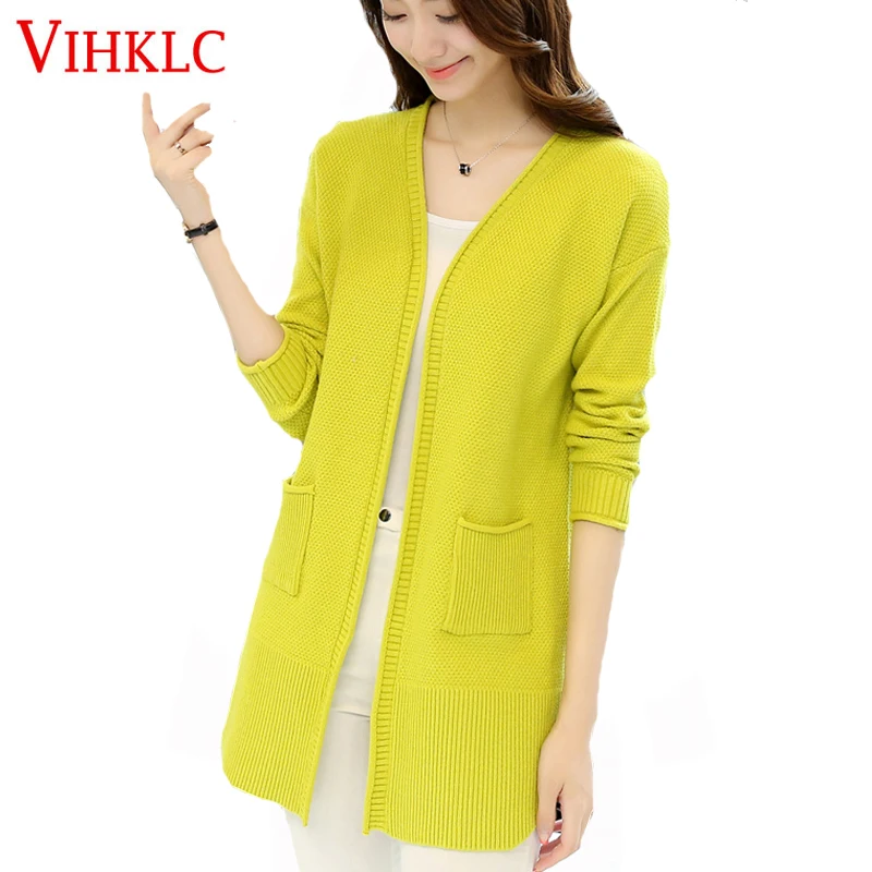 2017 новинка весна-осень женский кардиган средней длины кашемировый материал