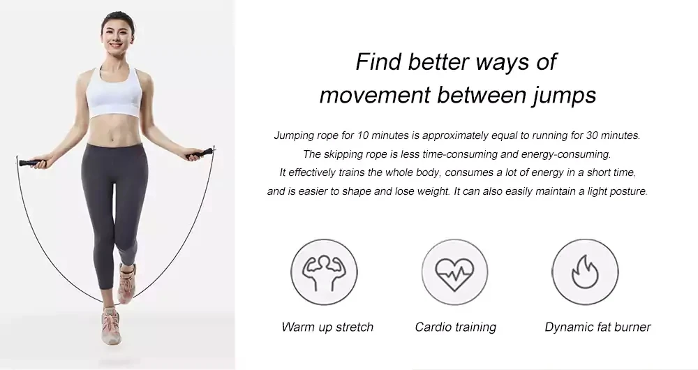 Xiaomi mi jia Yunmai Скакалка цельный подшипник, двойной трос, тяжелый металлический блок, для Xiaomi mi jia умный дом наборы