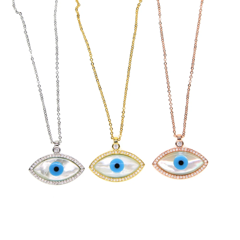 Турецкий Дурной глаз Шарм ожерелье синий цвет Мода для мужчин женщин lucky ювелирные изделия Высокое качество серебро золото розовое золото цвет