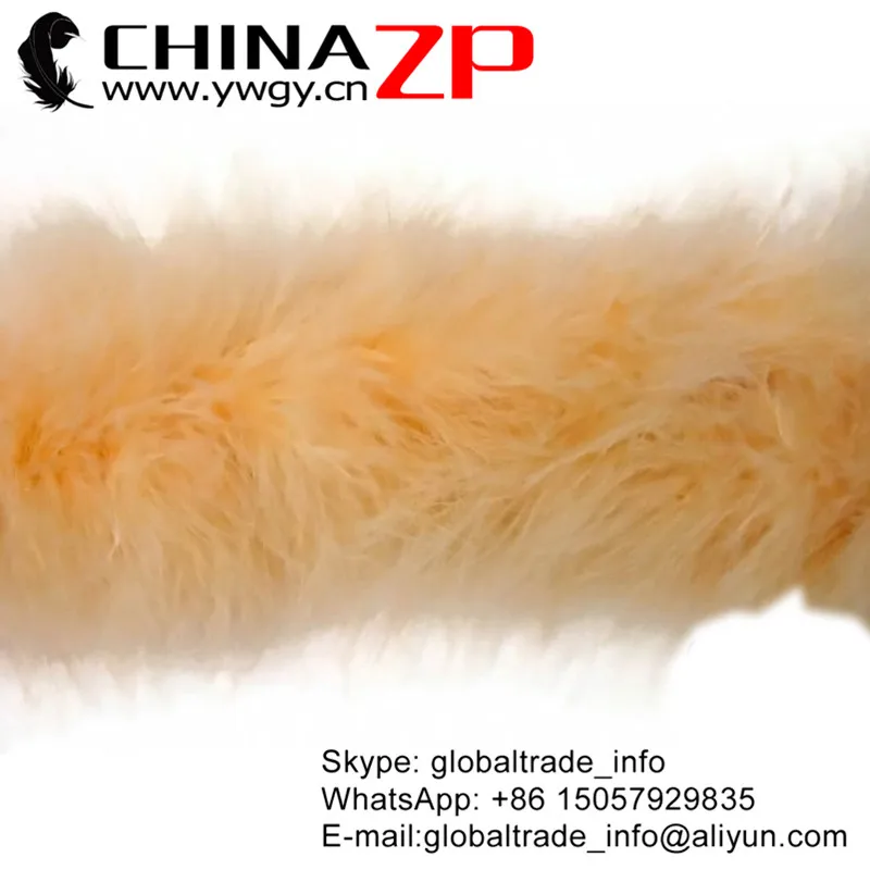 

Exporting from CHINAZP Factory 20g 20yards/lot Best Quality Dyed Peach Turkey Marabou Feather Boa