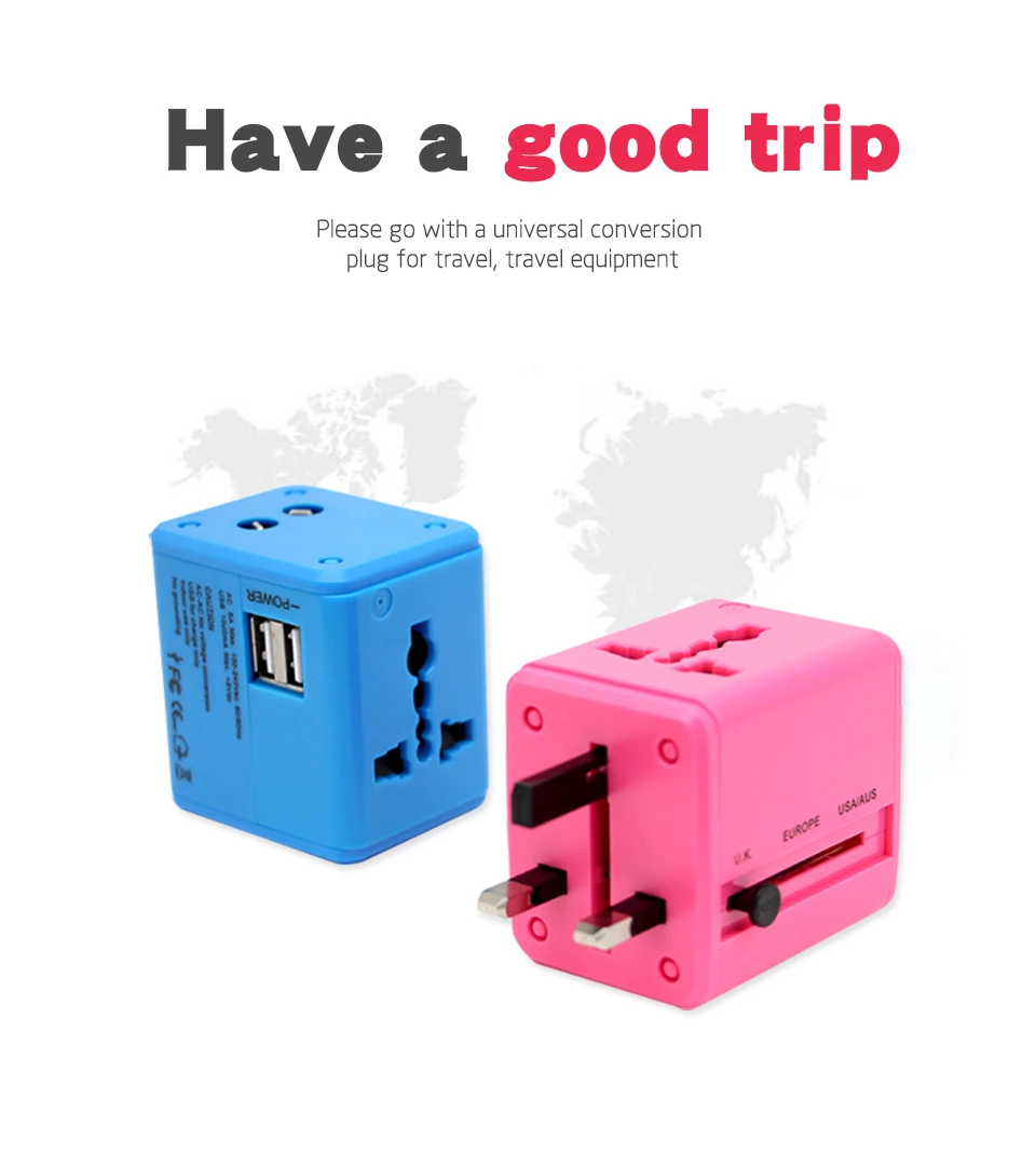 Electric Plug Power Socket Adapter International Travel Universal Charger Converter EU UK US AU Double USB Charging For Phone (2)