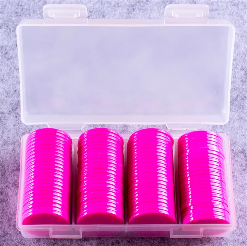 100 шт 25 мм пластиковые покерные фишки маркеры бинго для развлечения семейный клуб карнавал бинго настольные игры поставки 9 цветов с пластиковой коробкой - Цвет: Розовый