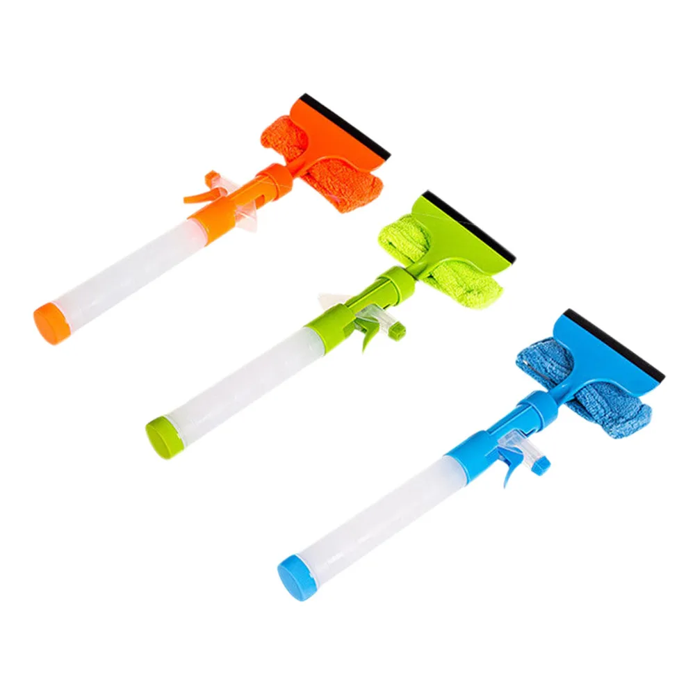 

Multi-Function Window Cleaning Brush With Spray Water Bottle Long Handle Glass Wall Floor Clean Scraper Decontamination Tool