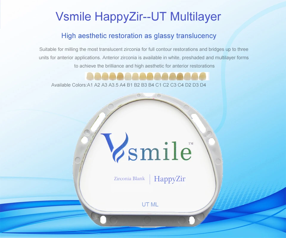

Material color Dental Crown ST zirconia for Amann Girrbach system