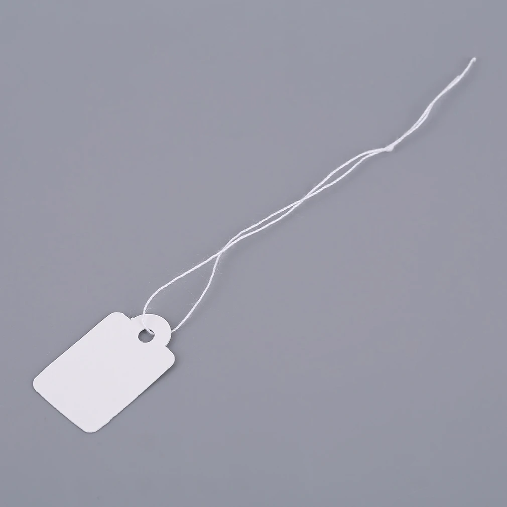 100 шт Серебряный ценник прямоугольная Белая пустая струна для упаковки ювелирных изделий, демонстрационные карты, Рекламная цена, ювелирная этикетка