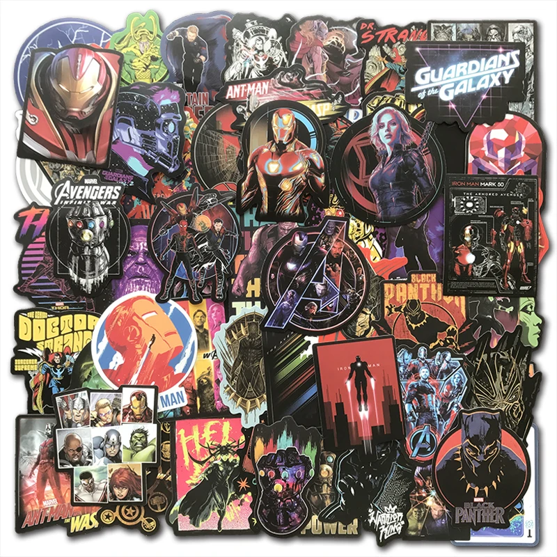 

AQK 54Pcs Super Hero The Avengers Stickers Waterproof Cool Marvel Sticker Decals For Skateboard Luggage Laptop Notebook Guitar