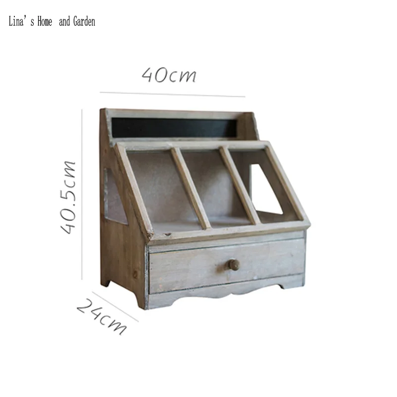 slanted design handmade antique solid wood small storage cabinet on table top (5)