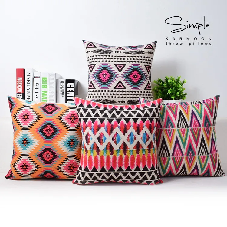 Прямая поставка наволочка Kilim с геометрическим рисунком льняная хлопковая в