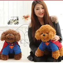 Чучело 30 см милые пуделя с Костюм Супермена плюшевые игрушки куклы подарок w2291