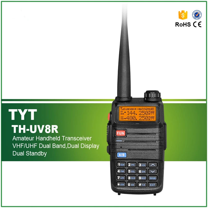 

100% New TYT TH-UV8R Dual Band Semi-Duplex Professional 5W VHF UHF Walkie Talkie Two Way Radio