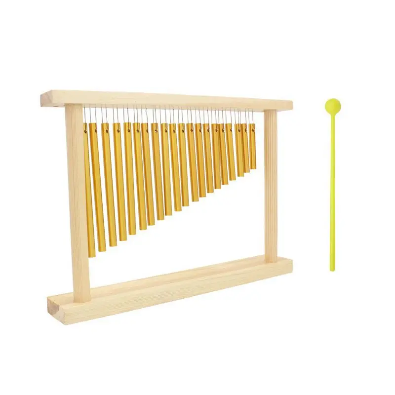 

IRIN Alumnium Alloy 20-Tone Solid Golden Table Top Bar Wind Chimes Single-row Musical Percussion Instrument With Stick