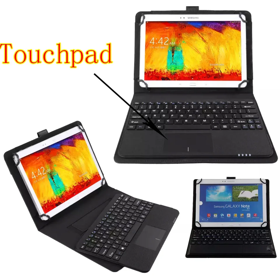 Detachable Wireless Bluetooth 3.0 Keyboard With Touchpad+PU Leather