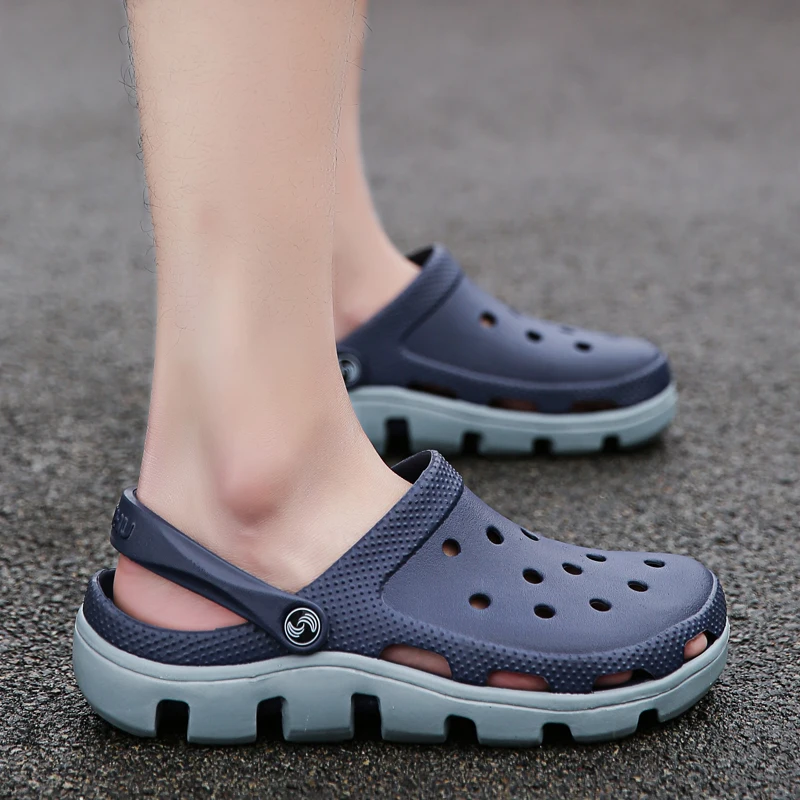Allwesome Croc Shoes Beach Clogs Massage Slippers Flip Flops Men Summer Garden Shoes Gladiator Sandalas Zapatos De Hombre