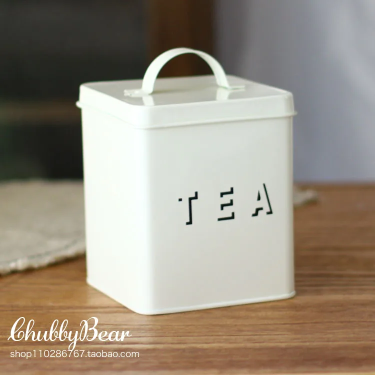 

1Pcs Square Box Simple Tea Sugar Storage Tank Multipurpose Covered Metal Lovely Household Living Room Kitchen 11.5mm*11.5mm*14mm