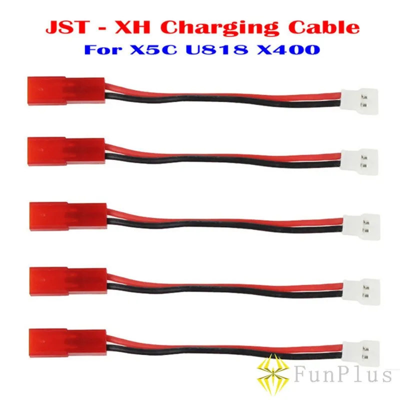 5pcs Lithium Battery X400 Balance Charger Switch Wiring JST To XH Plug Adapter Cable for Syma X5C UDI U818 Quadcopter MJX FPV (1)