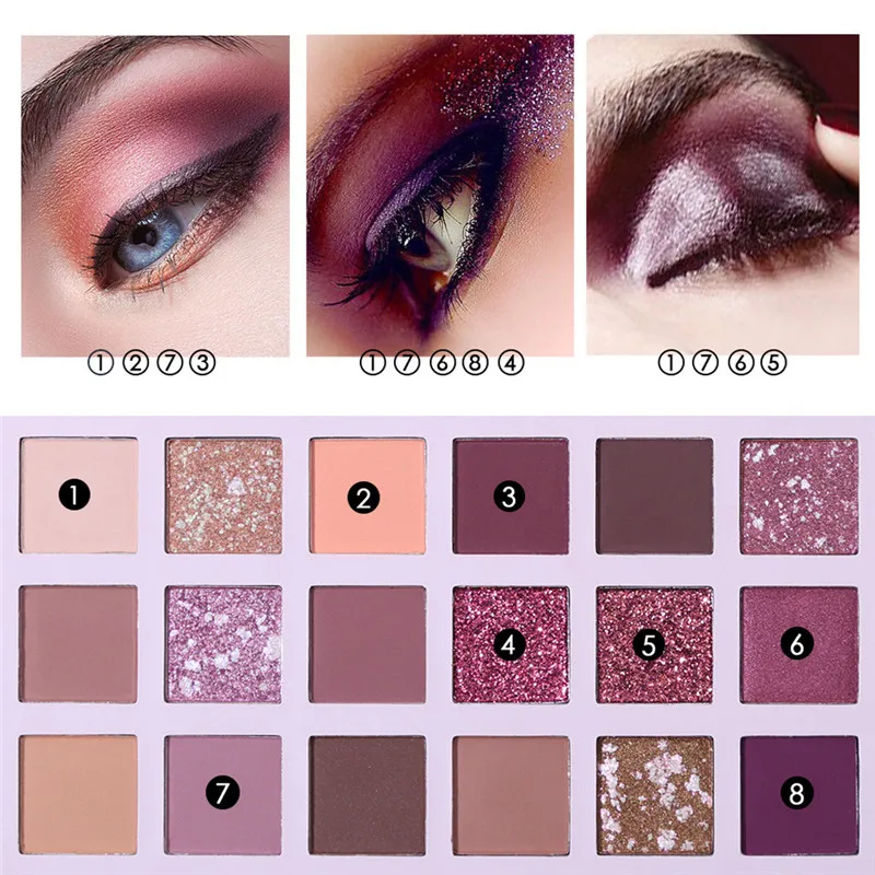 

18 Color Waterproof Eyeshadow Pallete Powder Shimmer Matte Eyeshadow Cosmetic Makeup Eye Shadow Pigment Metallic Luminous Eye