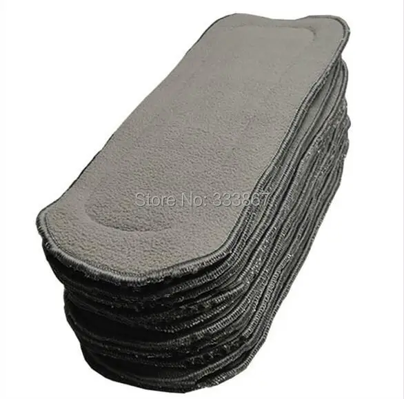 

5/lot Charcoal Bamboo Inserts Microfiber Blended High Quality Washable Reusable For Baby Cloth Diapers Nappies 5 Layers