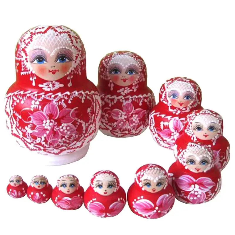 coraline doll Wooden Matryoshka Dolls Toys Girls Russian Nesting Dolls Kids Handmade Wood Matryoshka Doll Toy Crafts Children Birthday Gifts nesting dolls