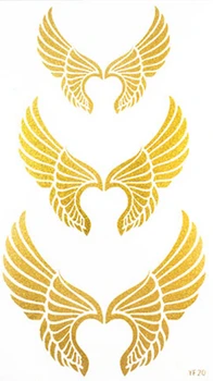 

2Pcs/Lot 10*17.5cm Wigs Totem Women Leg Arm Hand Body Gold Tattoo Stickers Waterproof Temporary Glitter Tattoo Sticker