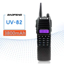 BAOFENG UV-82, 3800 мАч, портативная рация, VHF UHF, двойной PTT, портативный приемопередатчик, домофон, FM приемник, CB Ham, Любительское двухстороннее радио