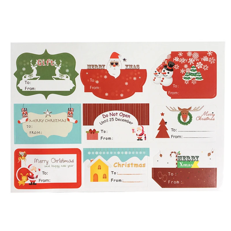 

450pcs/lot Cute christmas Tree Santa snowman DIY Handmade Gift Label Sticker Scrapbooking For Christmas