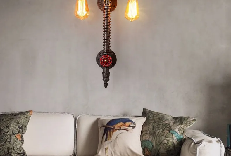 Промышленный винтажный настенный светильник в стиле лофт, Светильники для домашних часов и часов, водопроводная лампа, настенный светильник Эдисона, внутреннее освещение