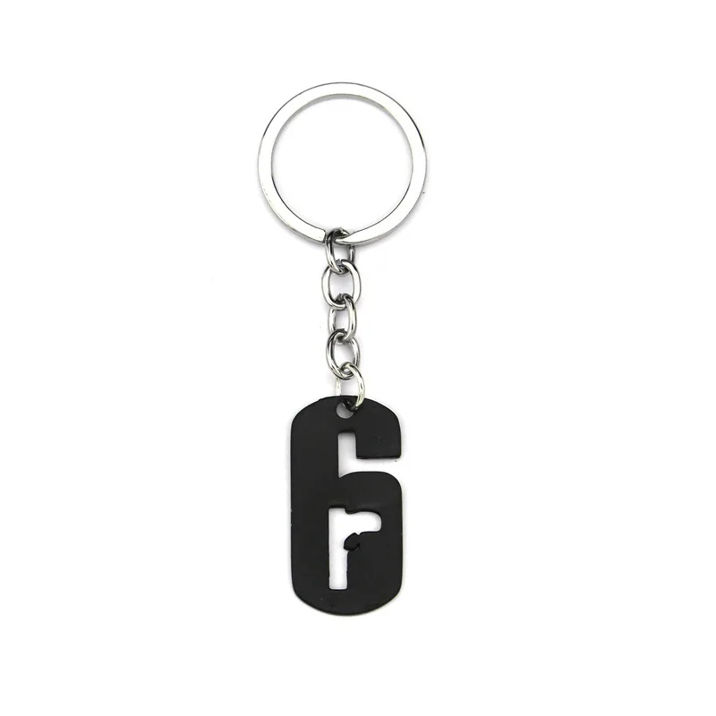 

Dropshipping Rainbow Six Keychain Siege 6 Key Ring Holder Fashion Car Chaveiro Game Key Chain Pendant men Gift Jewelry