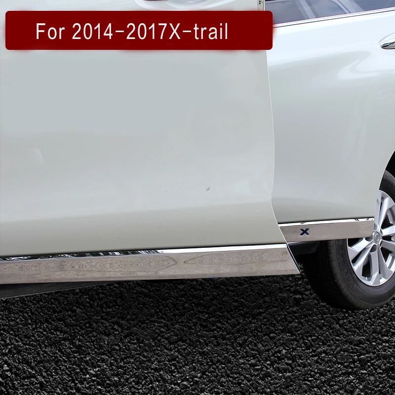 Подходит для Nissan xtrail x-tail x trail 15 16 17 хромированная Боковая дверь корпус Молдинг Накладка линия отделка протектор Аксессуары