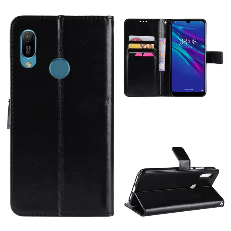 Для huawei Y6 2019 чехол магнитные застежки для бумажника из искусственной кожи