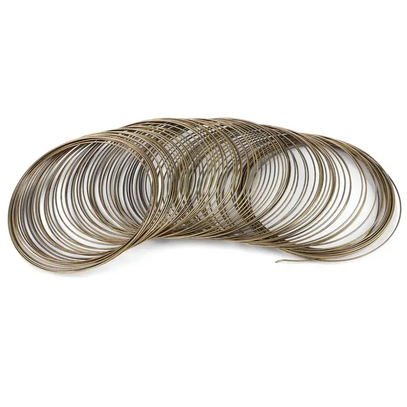 100circles/pack Diameter 60mm 0.6mm Silver Gold Memory Beading Steel Wire For Jewelry Making Diy Bracelet Earring Accessories